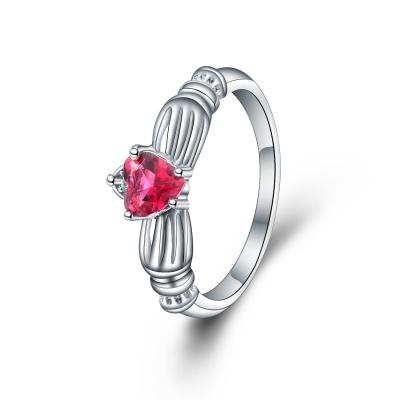 China Handmade punk design 925 Sterling Silver Genuine Ruby Ring for women for sale