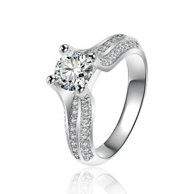 China Newest CLASSIC Zircon Setting Engagement Wedding Ring For Female for sale