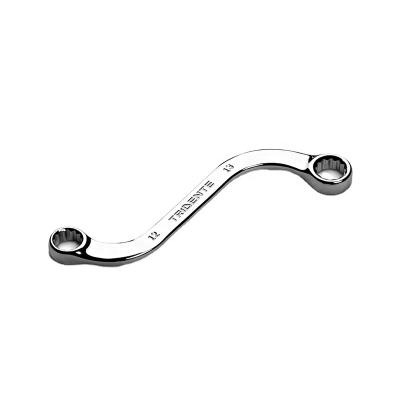 China 40Cr-V Curved Box Double End Offset Ring Wrench With Type S Shape for sale