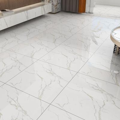 China Glazed Metallic Tiles White Porcelain Tiles Marble Full Polished Glazed Marble Look Tiles for sale