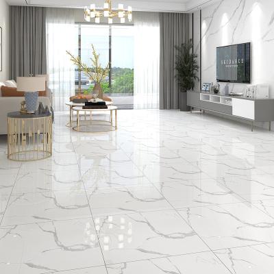 China High Glazed Glossy Marble Look Metallic Tiles Living Room Porcelain Glazed Floor Tile 60x60 for sale