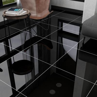 China Modern Super Black Nano Polish Porcelain Floor Tiles 600x600 For Living Room for sale