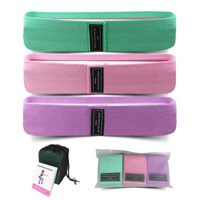 China Fitness Durable Private Label Fabric Elastic Booty Bands Set Of 3 For Resistance Custom Logo Booty Bands Exercise for sale