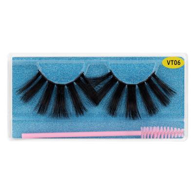 China Wholesale Hot Selling Natural Long Fake 3D Mink Lashes Eyelash Hand Made Thick Curly Eyelash 100% Waterproof Nature Lashes 1 Pairs for sale