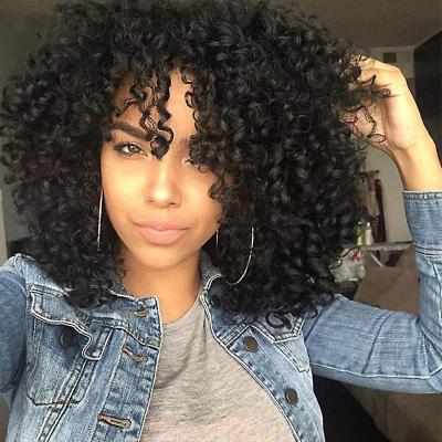 China Water Wave Fashion Black Hair Curly Wigs Small Short Hair Extension Wigs Wholesale Vendors for sale