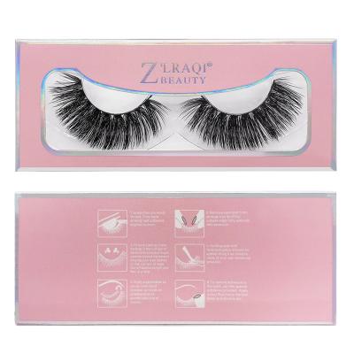 China Wholesale Long Natural Eyelash Custom Hand Made Thick Curly Eyelash 3D Mink Lashes 100% Full Strip 1 Pairs Nature Lashes for sale