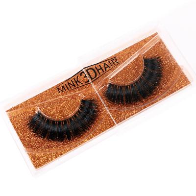 China Wholesale Natural Long Eyelash Thick Curly 3D Mink Lashes Custom Eyelash Full Strip 100% 1 Pair Hand Made Nature Lashes for sale