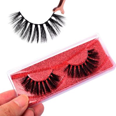 China Wholesale 5D 1Pair Long Full Natural Strip Lashes Custom Made 100% Hand Made Thick Curly Eyelash 25MM Nature Eyelash for sale