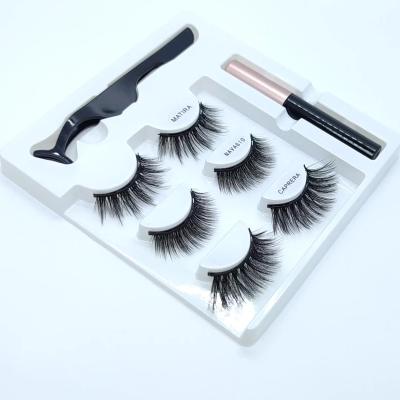 China 3 Pair Magnetic Nature Eyelashes Extensions 3D Thick Natural Custom Long Natural Custom for sale