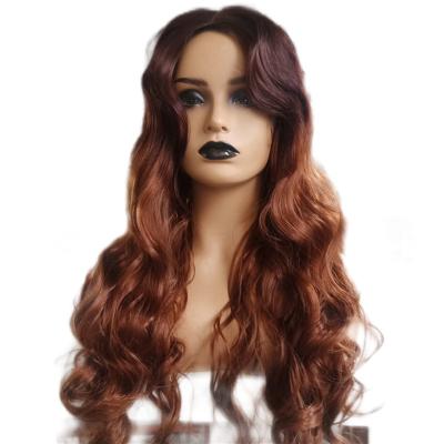 China Long Curly Hair Wigs Brown French Deep Wave Gradient Big Curl Hair Main Wear Wigs For Women Hair for sale