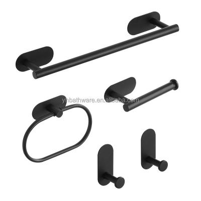 China Sustainable Household towel bar single pole bathroom stainless steel 5 Pieces Bathroom Hardware Accessories Set for sale