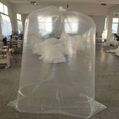 China Transparent film bag thickened inner film packaging moisture-proof PE high pressure flat ton bag for sale