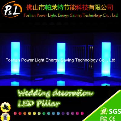 China 16 Colors Changing Wedding Event LED Pillars Plastic With Remote Control for sale