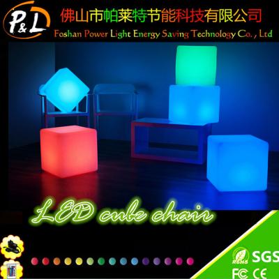 China Fashionable Outdoor Furniture LED Illuminated Cube stool for sale