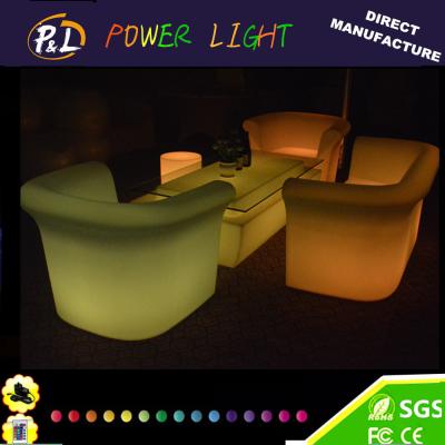 China Color Changing Plastic LED Single Lounge Sofa Sets for sale