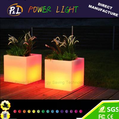 China Waterproof LED Furniture Illuminated Plastic Garden Flowerpot for sale