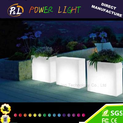 China Outdoor Furniture Decorative Waterproof Illuminated LED Plastic Pot for sale