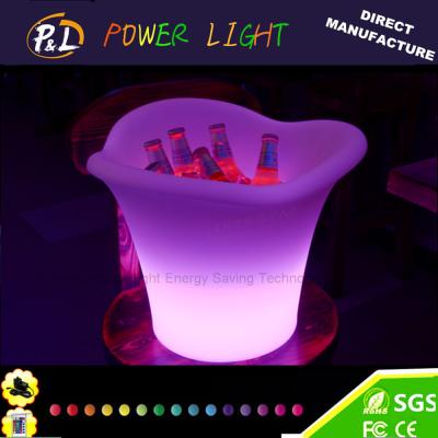 China Bar LED Furniture Illuminated Plastic LED Ice Bucket with Remote Controller for sale