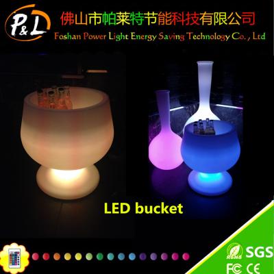 China Event Furniture Decorative Plastic Wireless led ice bucket for sale