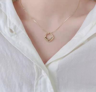 China Romantic Modern Contemporary Design Silver Necklace 18K Gold Plated 925 Silver Women Necklace for sale