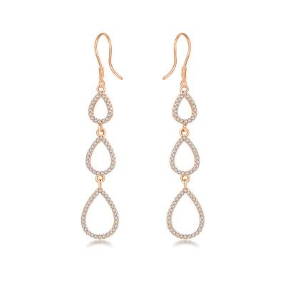 China New BOHEMIA Fashion 925 Sterling Silver Women Earrings Rose Gold Plated Fine Jewelry for sale