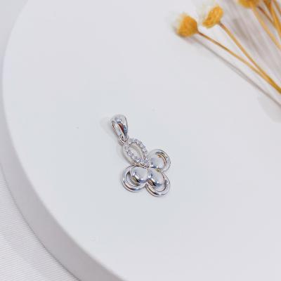 China TRENDY 925 Silver Jewelry For Women Sterling Silver Pendant Four Leaf Clover Pendant With Zircon for sale