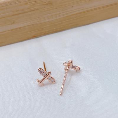 China Romantic Romantic 925 Sterling Silver Earrings Rose Gold Coated Zircons Silver Earrings for sale