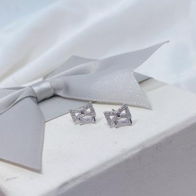 China Latest Design 925 Silver Earrings Romantic With Zircon Sterling Silver Earrings for sale