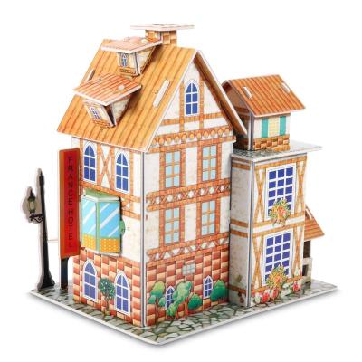 China Cartoon Toy 3D Puzzle Dollhouse For Children 3D Dollhouse Jigsaw Puzzle For Girls Educational Paper Craft Toys For Play Christmas Birthday for sale