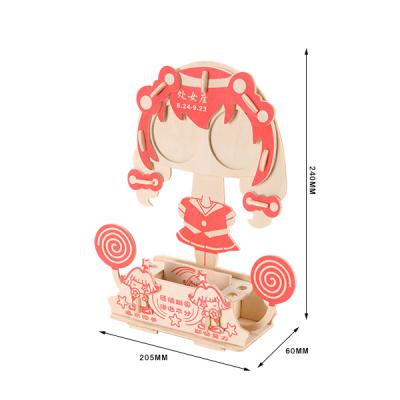 China Custom Toy 3d puzzle craft toy Hot sale cartoon wood frame wooden picture puzzle fashion games return gifts for sale