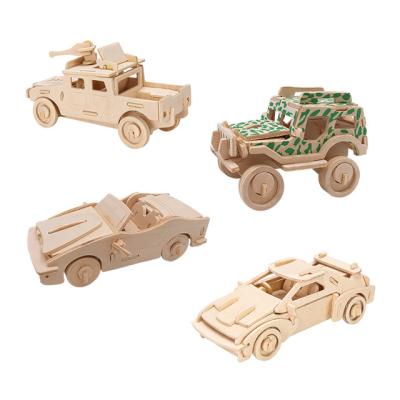 China Cartoon Toy European Wooden Toys Educational Toys Stemming DIY Foam Building Blocks For Kids Toys Puzzle 3d Paper Model Car Sea Land For Courting for sale