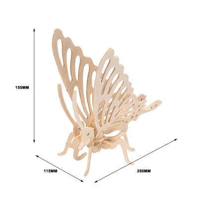 China Wooden Toywins High Quality 3D Puzzle Butterfly Toy Children Gift Collection Cartoon Wooden Educational Fun Game DIY Model Toy Kid Kit for sale