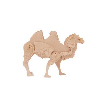 China Wooden Wooden Gift Brain Teaser Puzzles Children Animai Toy Promotion Craft Kit DIY Puzzle Toy Natural Wood Shapes Cartoon Camel for sale