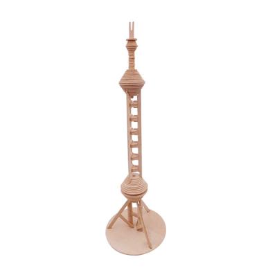 China KD Educations Toys Famous Diy Shanghai Landmark Building Oriental Wooden Tower 3d Puzzle Bead Educational Toys Collecting Model Toy for sale