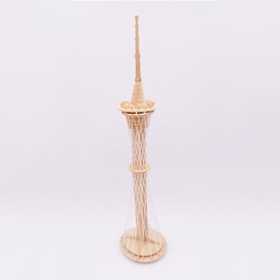 China Tower Wooden Jigsaw Puzzle Canton Toy 3d Cartoon Modern Building Model Q.I. Learning Jigsaw Architecture Building Model Craft Kits Toys for sale