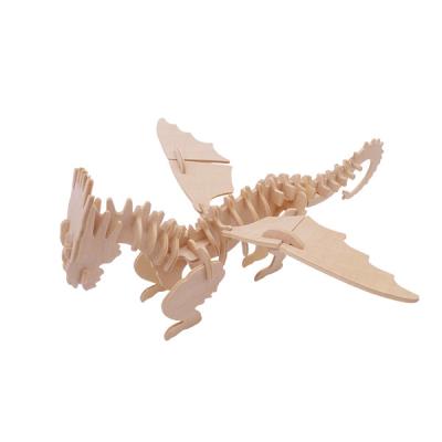 China High Quality Wooden Cartoon Toy Dinosaur 3D Toy Puzzle For DIY Toy for sale