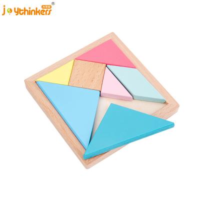 China Interesting Eco-Friendly Material Safety IQ Puzzle Magic Educational Wooden Intelligent Wooden Cube Puzzle Toys 7 Pcs Creative Tangram Game For Kid for sale