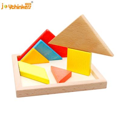 China Safety Tangram Block Puzzles Metal Wire Ring Metal Puzzle Eco-friendly Material Interesting Puzzle Solution Wood Puzzle For Adult And Kids for sale