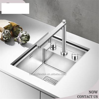 China With Faucet Amazon Hot Sale Above Counter Fancy 30 Inch Pull Down Double Bowl Quartz Stainless Steel Handcrafted Kitchen Sink for sale