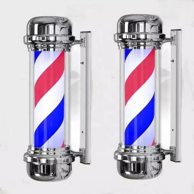 China 2022 beauty salon retro vintage electric motor wall hanging outdoor sign light led barber pole custom logo fast delivery made in china for sale