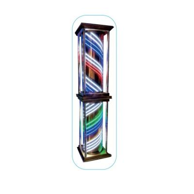 China Factory Luxury Big Stand Beauty Barber Shop Pole Stripes 2.1M 2.3m Black Red White Blue Silver Wood With Chrome Plated for sale