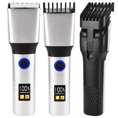 China Commercial Professional Rechargeable Electric Power Booster LED Clipper Blue Red Black White Blue Red Trimmer For Men for sale