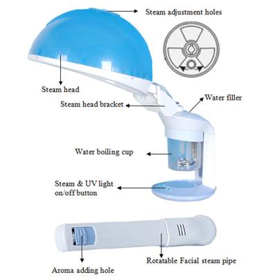 China Moisturizer Nano 3 In 1 Face Steamer Water Storage Tank Machine Facial Steamer With A Clamp For Salon Use for sale