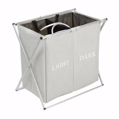 China Traditional Collapsible Hamper Sorter Dirty Laundry Basket Box Storage Organizer Foldable Clothes Bag Large for sale