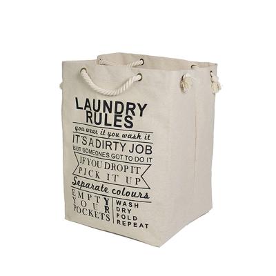 China New Arrival Foldable Cotton Laundry Canvas Bag With Rope Handle for sale