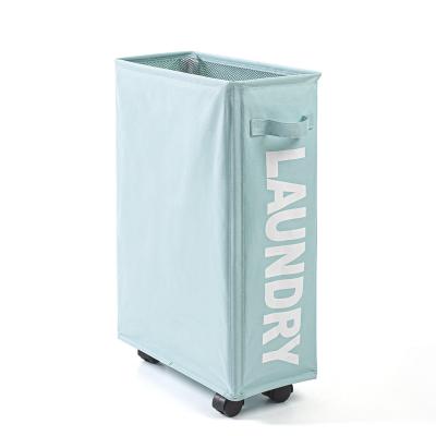 China Minimalist Eco-Friendly Wheeled Collapsible Laundry Basket For Home Storage Laundry Bag for sale