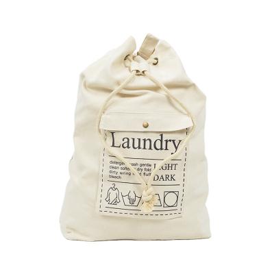 China Cotton Canvas Closure Foldable Laundry Bag For Travel Use for sale