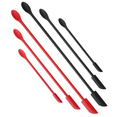 China Viable Hot Sale 3 Pcs Amazon Food Grade Silicone Spatula Double Head Set Kitchen Makeup Viable Cooking Tools for sale