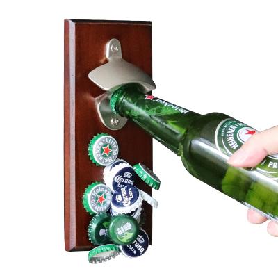 China Viable Made in China Fixed Corkscrew Magnetic Bottle Opener Wall Mounted Retro Bottle Opener Home Magnetic Bottle Opener for sale