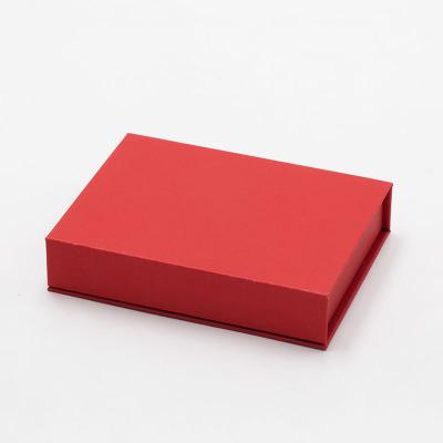 China Small Rigid Materials Luxury Shallow Mini Book Style Recycled Red Magnetic Cardboard Gift Box For Jewelry for sale